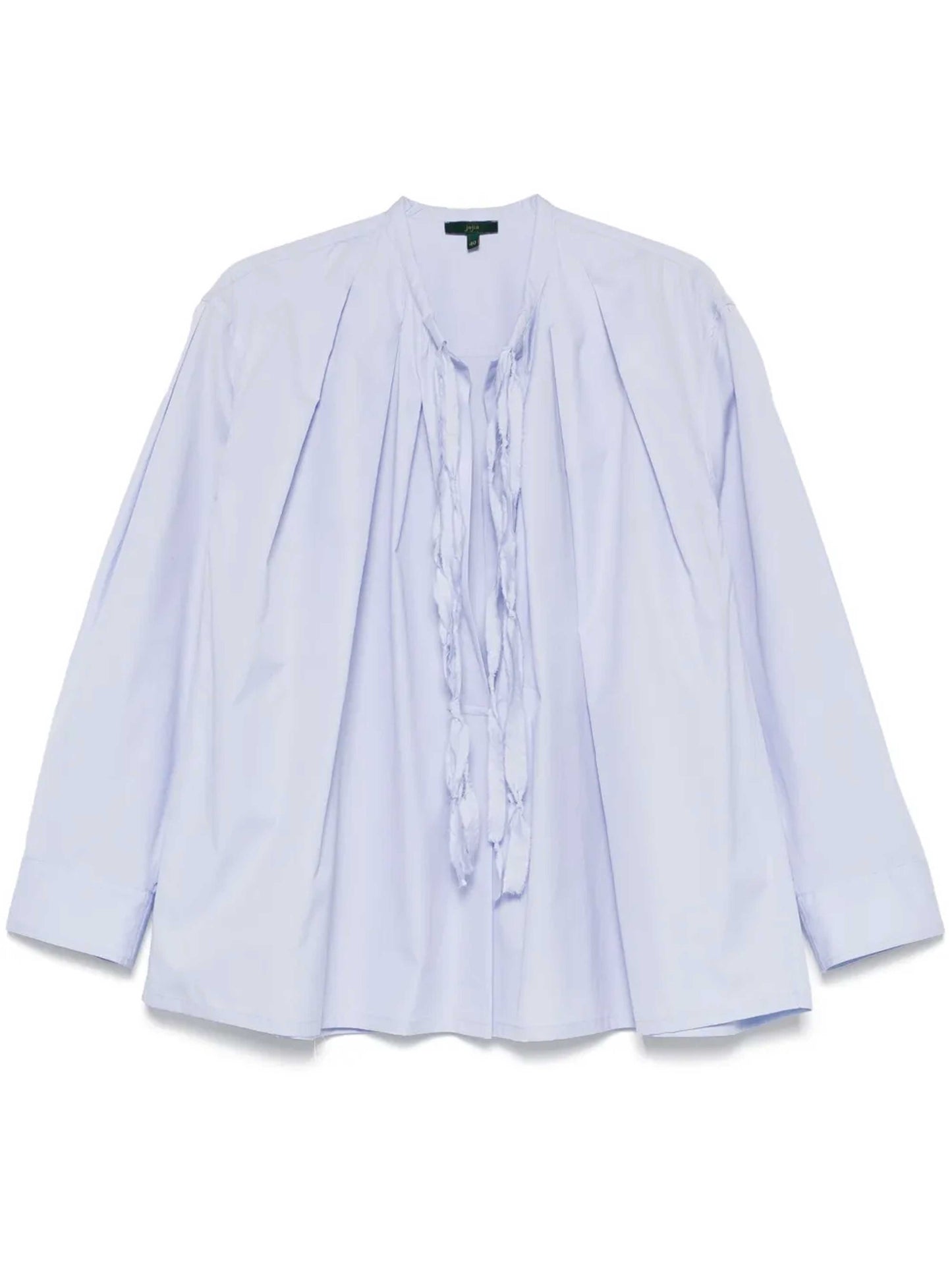 blouse bleue avec des cordons déstructurés ample.