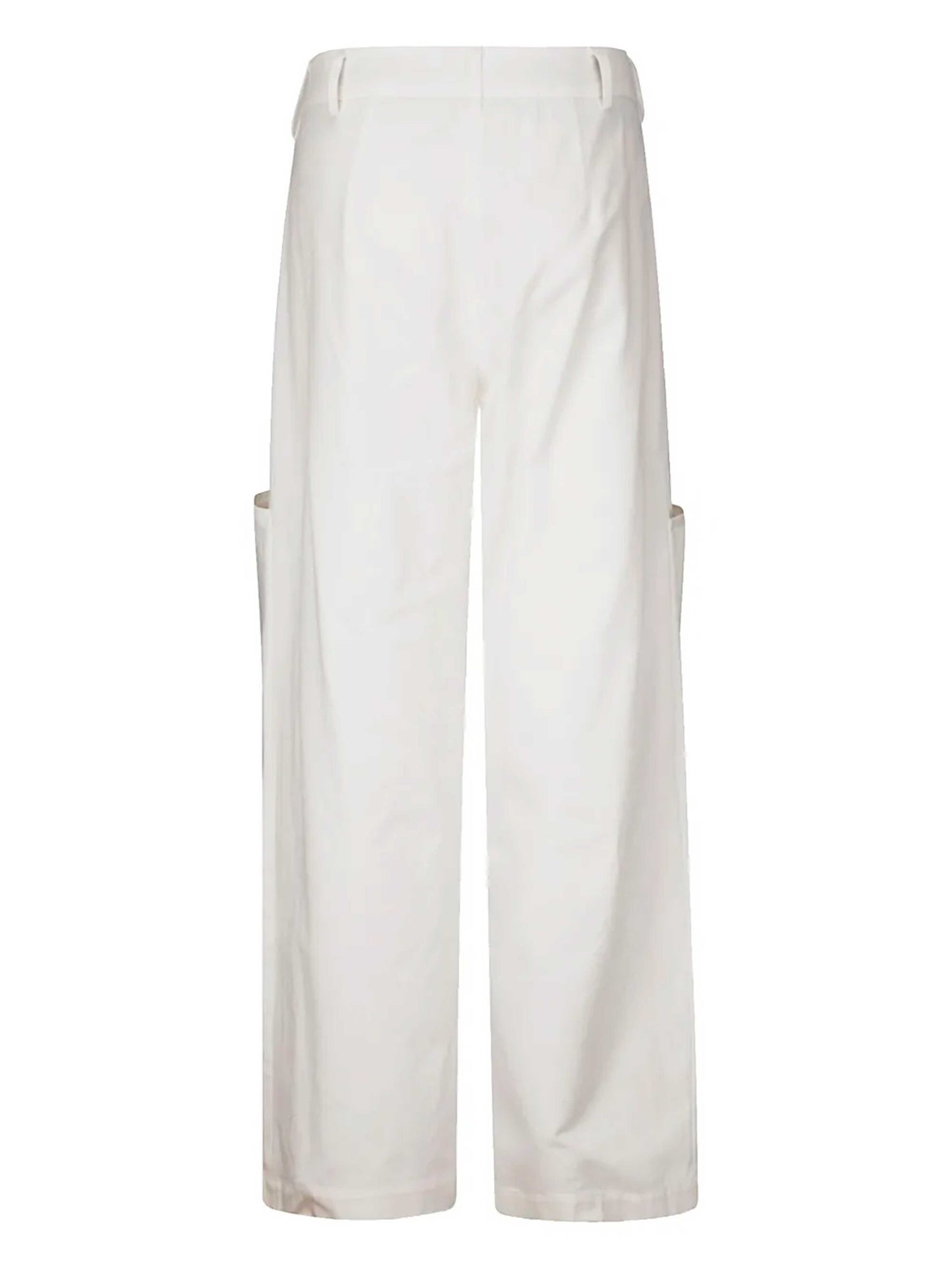 pantalon blanc large vu de dos