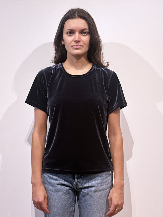 VELVET T-SHIRT ANTHRACITE - SIMONE WILD