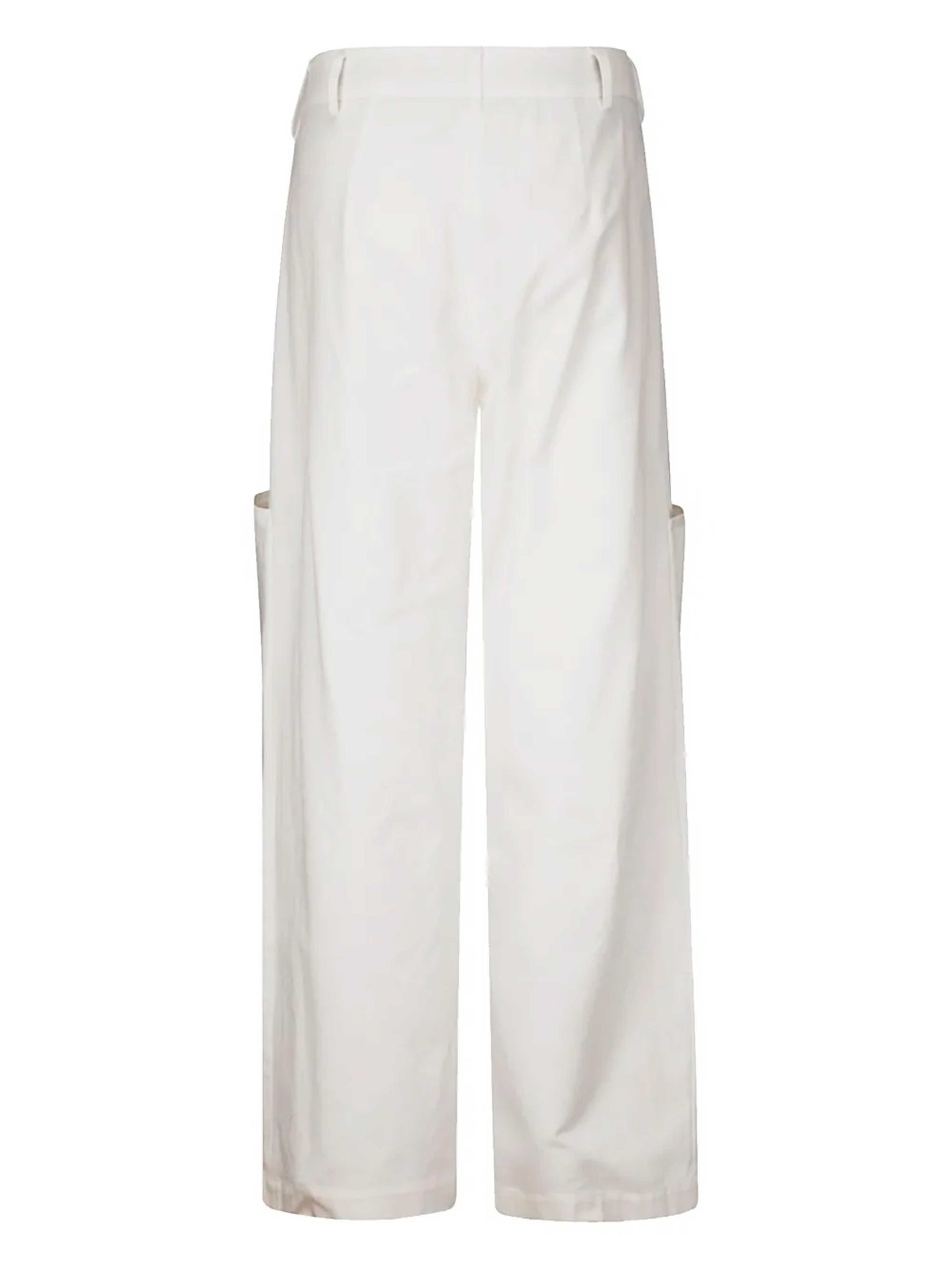 pantalon blanc large vu de dos 
