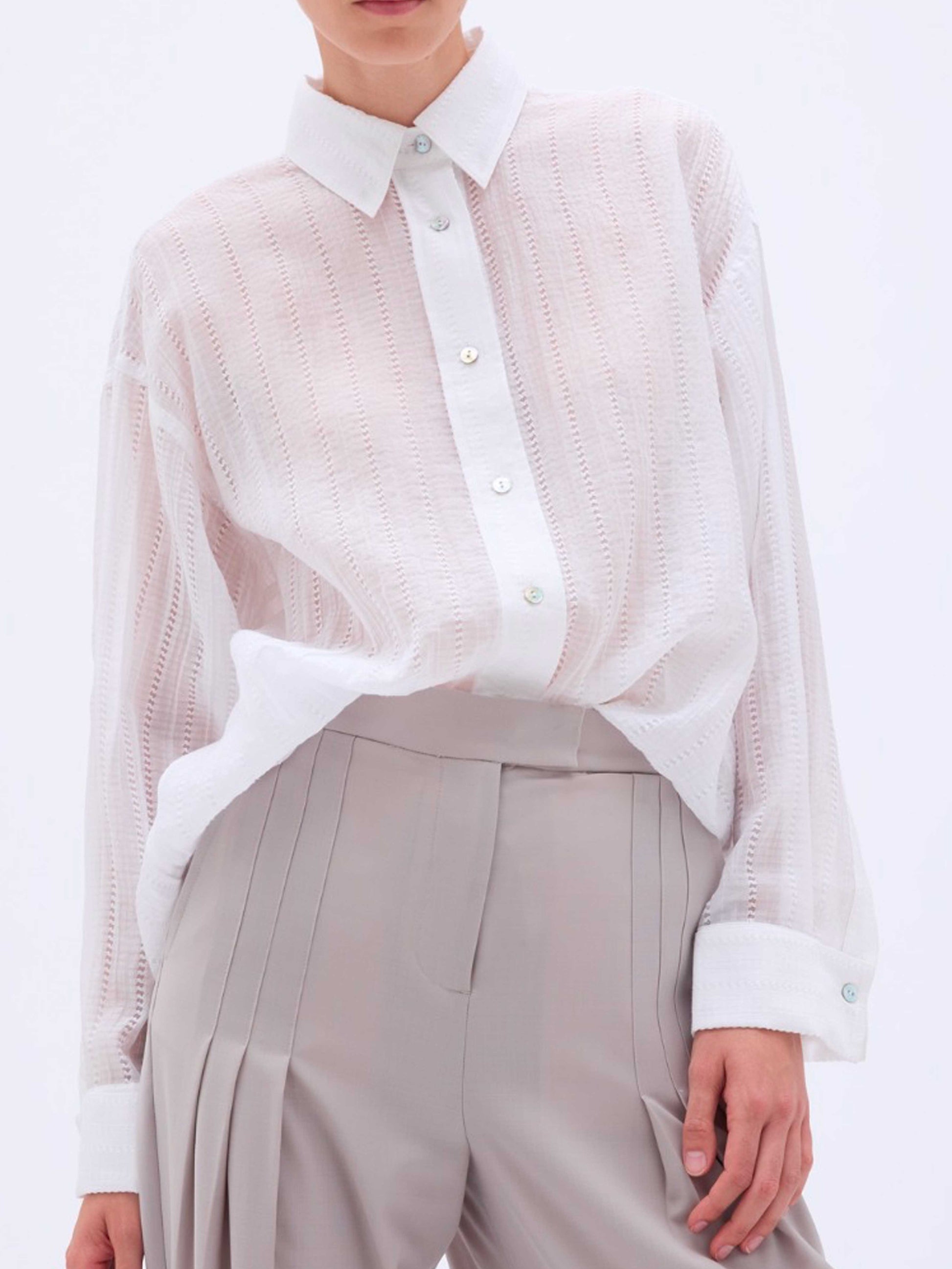 chemise ajourée blanche oversize