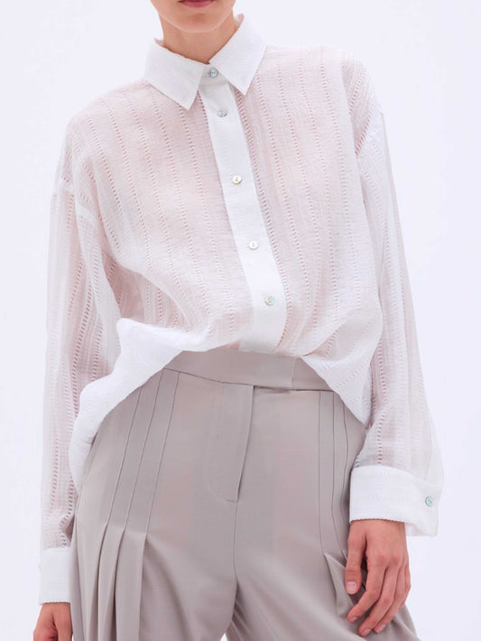 chemise ajourée blanche oversize